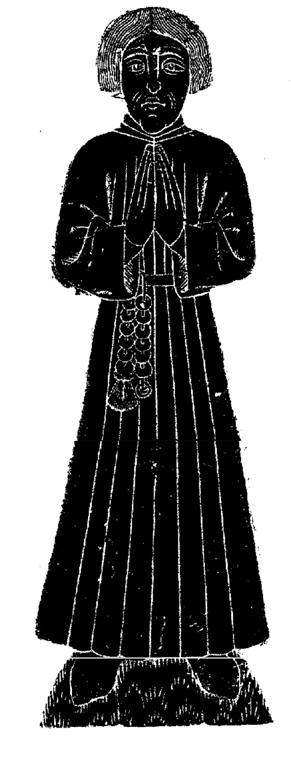 Brass rubbing of Jeffrey Jocelin (died 1425). From Great St Mary's Church, Sawbridgeworth, Hertfordshire. Downloaded from www.sawbridgeworthchurch.com/joslyne.htm