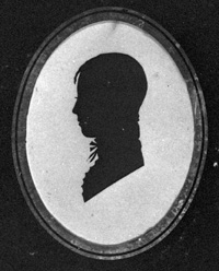 Silhouette image from negative ordered by Martha (Josselyn) DeVoe from a professional photographer, now in possession of Howard DeVoe