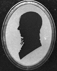 Silhouette image from negative ordered by Martha (Josselyn) DeVoe from a professional photographer, now in possession of Howard DeVoe