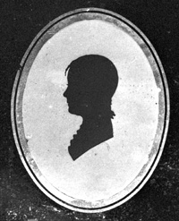 Silhouette image from negative ordered by Martha (Josselyn) DeVoe from a professional photographer, now in possession of Howard DeVoe