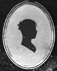 Silhouette image from negative ordered by Martha (Josselyn) DeVoe from a professional photographer, now in possession of Howard DeVoe