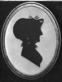 Silhouette image from negative ordered by Martha (Josselyn) DeVoe from a professional photographer, now in possession of Howard DeVoe