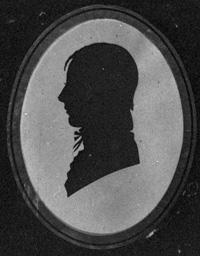 Silhouette image from negative ordered by Martha (Josselyn) DeVoe from a professional photographer, now in possession of Howard DeVoe