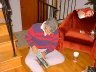 Dad opening his present